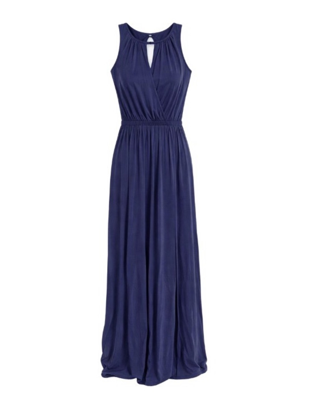 Moulinette Soeurs Navy Maxi Dress with Keyhole Detail